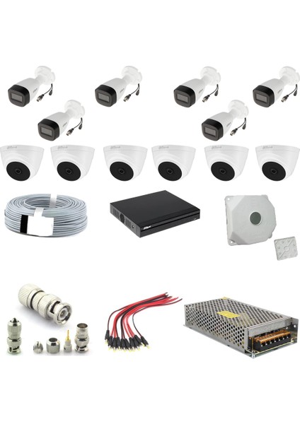 Kamera 2mp 1080P 12 Adet Fullhd Güvenlik Kamera Seti