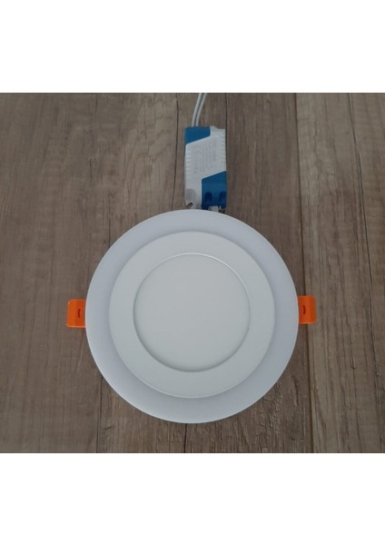 Çift Renkli Çap:19,5cm Sıva Altı Yuvarlak 16 Watt (12+4) LED Spot Armatür 3000K (Gün Işığı)