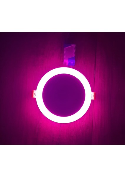 Çift Renkli Çap:24,5cm Sıva Altı Yuvarlak 24 Watt (18+6) LED Spot Armatür 3000K (Gün Işığı)