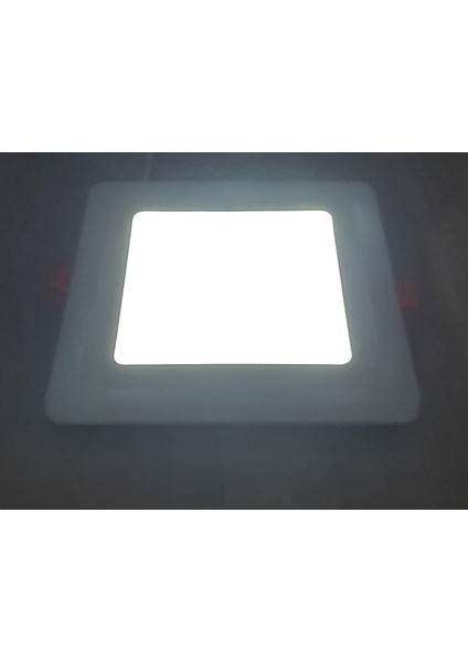 Çift Renkli Boyut: 24X24CM Sıva Altı Kare 24 Watt (18+6) LED Spot Armatür 6500K (Beyaz Aydınlatma)