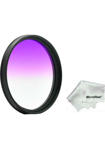 58MM Lensler Için Gradual Degrade Kademeli Mor Purple Efekt Filtre