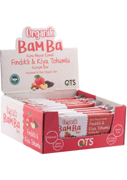 Organik Bamba Bar Fındıklı Kıya Tohumlu 30 gr