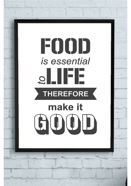 Food Is Essential Mutfak Çerçeveli Tablo