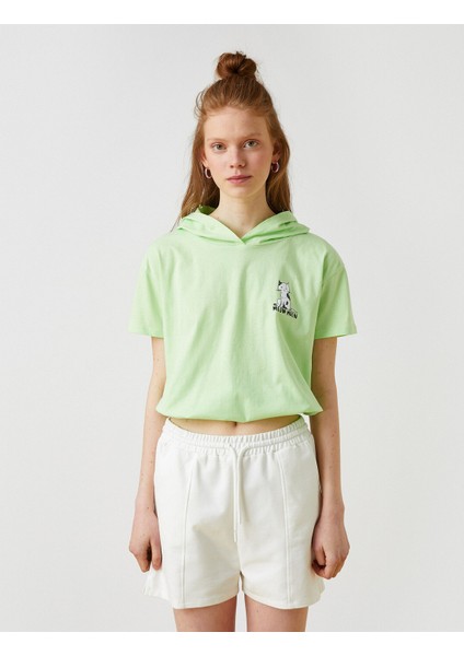 2YAL18009UK Yuvarlak Yaka Kısa Kollu Normal Kalıp Mint Kadın T-Shirt modelleri