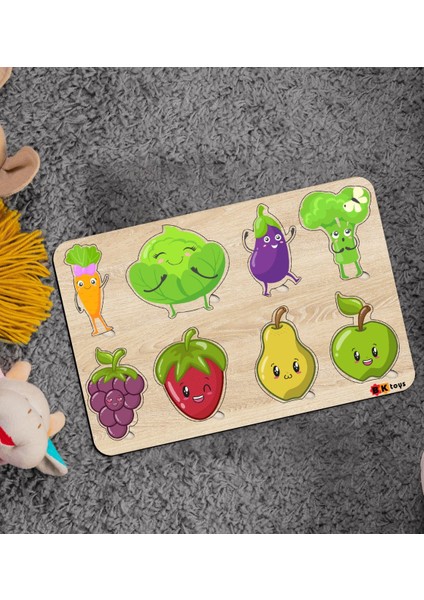 Toys Çocuklar Için 2’li Ahşap Figürlü Eğitici-Öğretici Yapboz Puzzle-6