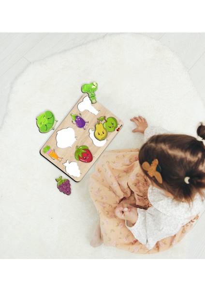 Toys Çocuklar Için 2’li Ahşap Figürlü Eğitici-Öğretici Yapboz Puzzle-6