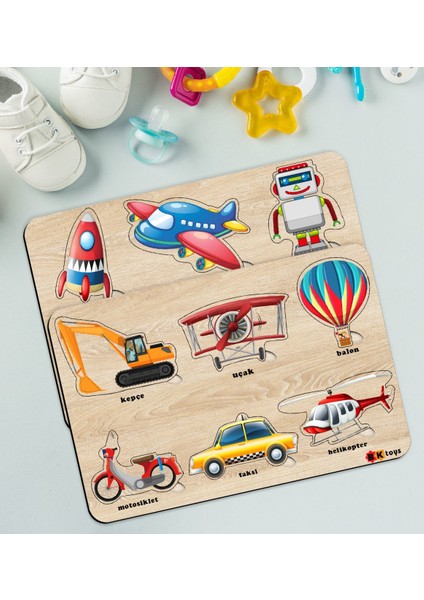 Toys Çocuklar Için 2’li Ahşap Figürlü Eğitici-Öğretici Yapboz Puzzle-5 fiyatları