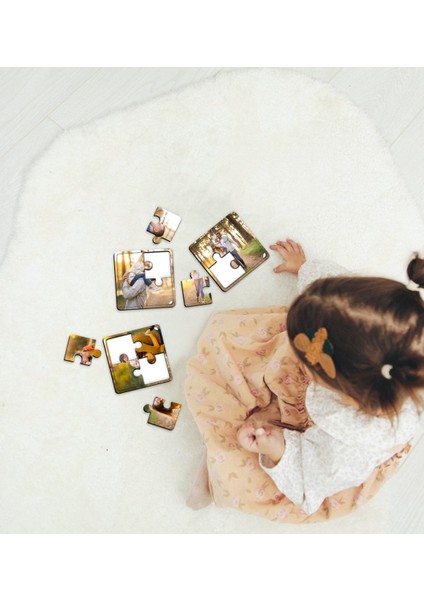 Toys Çocuklar Özel Fotoğraflı Eğitici-Öğretici Ahşap 4 Parça Yapboz Puzzle (6 Adet) modelleri