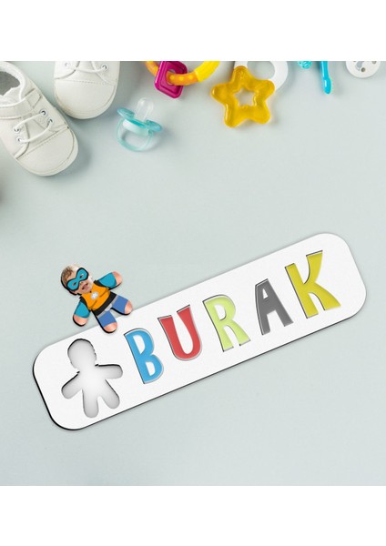 Toys Çocuklara Özel Isimli Fotoğraflı Erkek Süper Kahraman Ahşap Eğitici Yapboz Puzzle