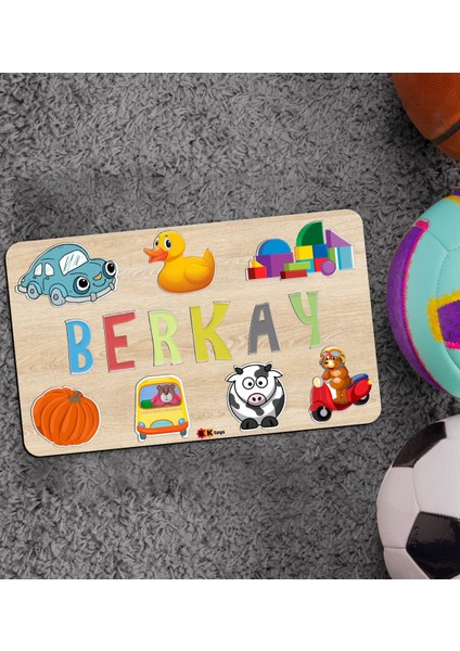 Toys Çocuklara Özel Isimli Büyük Boy Ahşap Eğitici Yapboz Puzzle 50X30CM - Model 10
