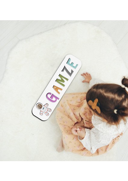Toys Çocuklara Özel Isimli Fotoğraflı Astronot Ahşap Eğitici Yapboz Puzzle