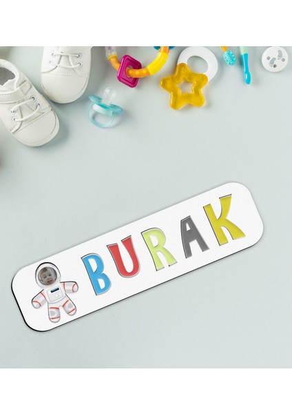 Toys Çocuklara Özel Isimli Fotoğraflı Astronot Ahşap Eğitici Yapboz Puzzle