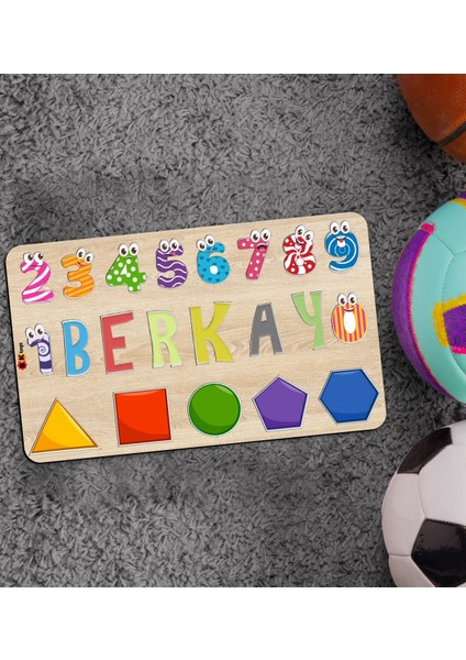Toys Çocuklara Özel Isimli Büyük Boy Ahşap Eğitici Yapboz Puzzle 50X30CM - Model 8