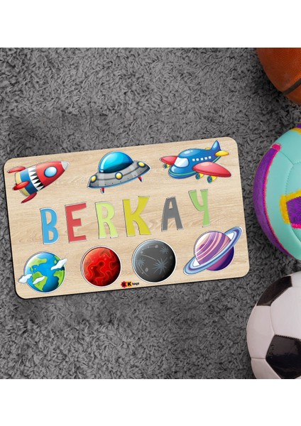 Toys Çocuklara Özel Isimli Büyük Boy Ahşap Eğitici Yapboz Puzzle 50X30CM - Model 5