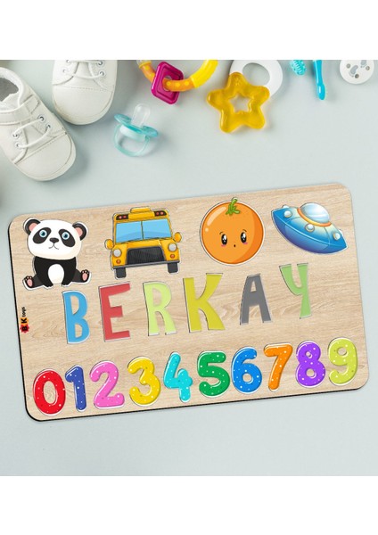 Toys Çocuklara Özel Isimli Büyük Boy Ahşap Eğitici Yapboz Puzzle 50X30CM - Model 12