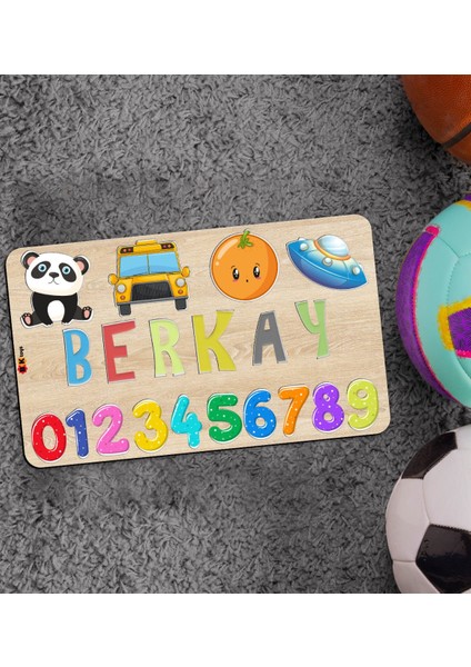 Toys Çocuklara Özel Isimli Büyük Boy Ahşap Eğitici Yapboz Puzzle 50X30CM - Model 12