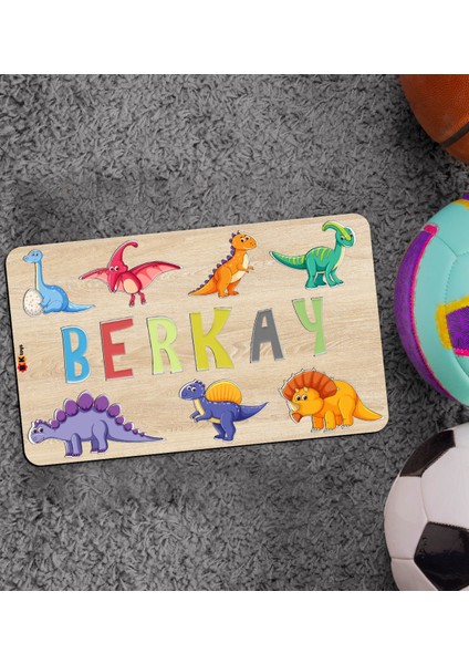 Toys Çocuklara Özel Isimli Büyük Boy Ahşap Eğitici Yapboz Puzzle 50X30CM - Model 9