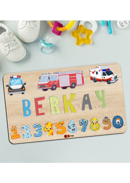 Toys Çocuklara Özel Isimli Büyük Boy Ahşap Eğitici Yapboz Puzzle 50X30CM - Model 1