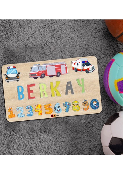 Toys Çocuklara Özel Isimli Büyük Boy Ahşap Eğitici Yapboz Puzzle 50X30CM - Model 1
