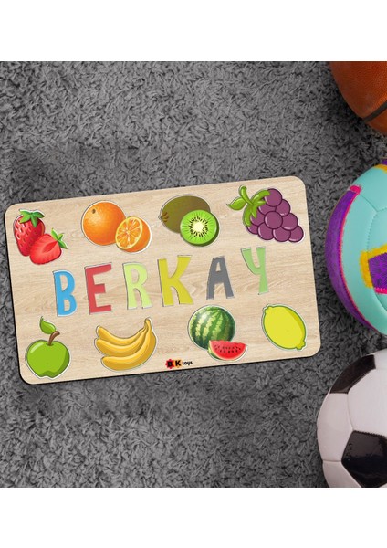 Toys Çocuklara Özel Isimli Büyük Boy Ahşap Eğitici Yapboz Puzzle 50X30CM - Model 2