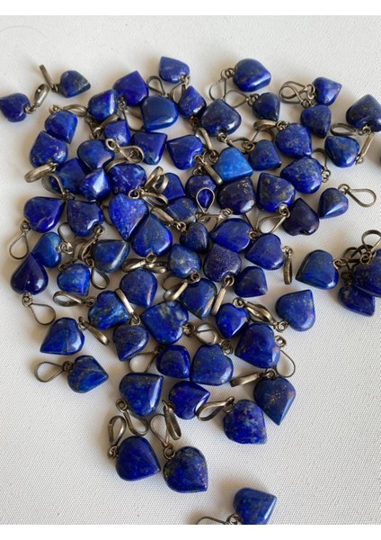 Doğal Lapis Lazuli Taşı Kalp Kolye Ucu 1,1-1,4cm indirimleri
