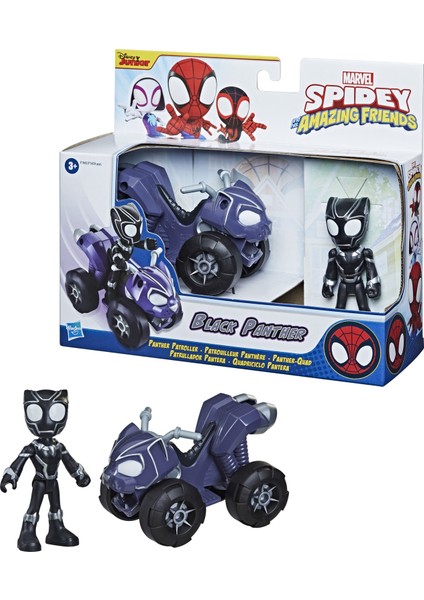 Spidey's Amazing Friends Figür ve Araçları Black Panther's Panther Patroller F1943 fırsatları