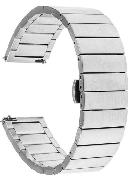 18 mm Samsung Akıllı Saat Tek-Boncuklu Çelik Kordonlu Silver Için (Yurt Dışından)