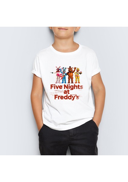 Five Nights At Freddy's Baskılı Çocuk T-Shirt Mr-03