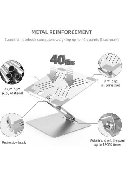 Alüminyum Alaşımlı Katlanır Ayarlanabilir Taşınabilir Dizüstü Bilgisayar Tutacağı (Yurt Dışından)