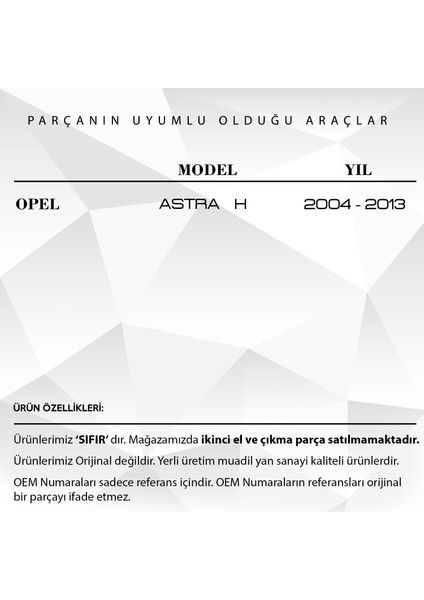 Opel Astra H Için El Freni Körüğü - Kırmızı