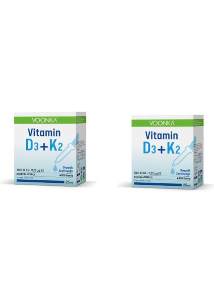 Vitamin D3 + K2 Vitamini 25 ml X2 Adet