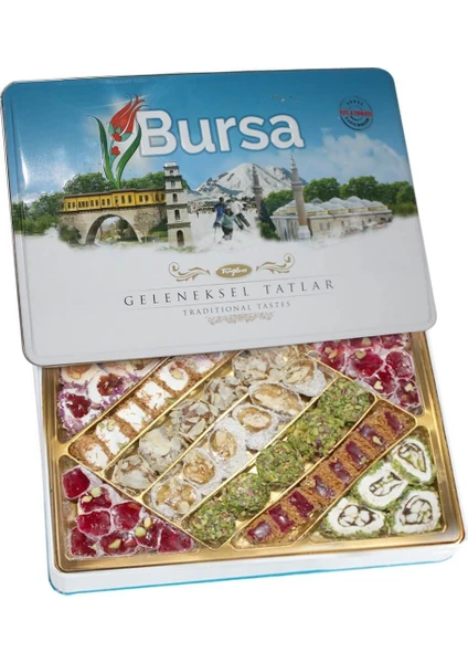 Tuğba Kuruyemiş Geleneksel Tatlar Metal Kutu 540 gr (Bursa)