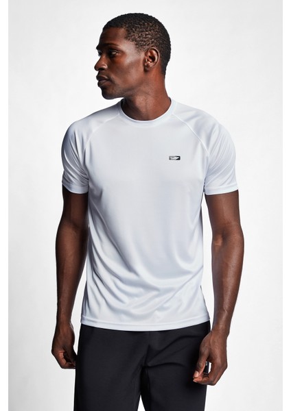 Beyaz Erkek Antrenman Kısa Kollu T-Shirt 22B-1025
