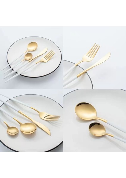 Portekiz Paslanmaz Çelik Bıçak, Çatal ve Kaşık 24 Takım Altın ve Beyaz (Yurt Dışından) fiyatları