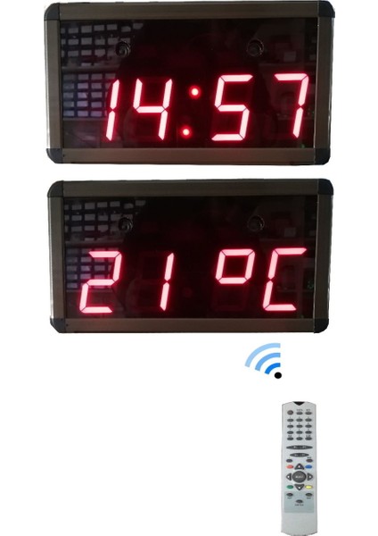 Sanec Bluetooth Müzik Çalarlı Dijital Saat ve Derece (Kasa Ölçüsü 15X30 cm - Kırmızı)