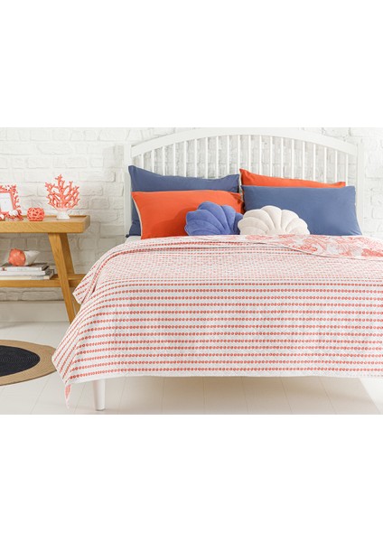Coral Çift Kişilik Çok Amaçlı Örtü 200 x 220 cm Mercan