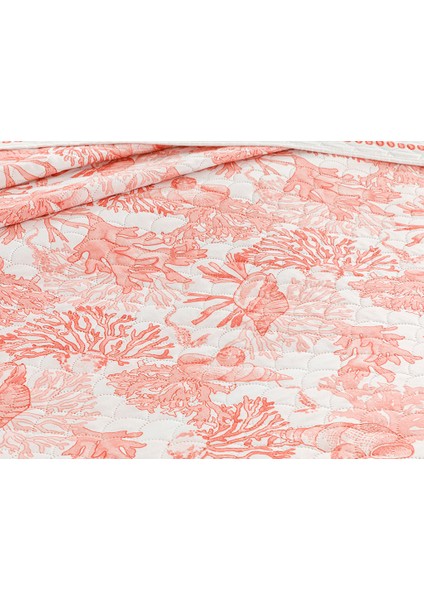 Coral Çift Kişilik Çok Amaçlı Örtü 200 x 220 cm Mercan