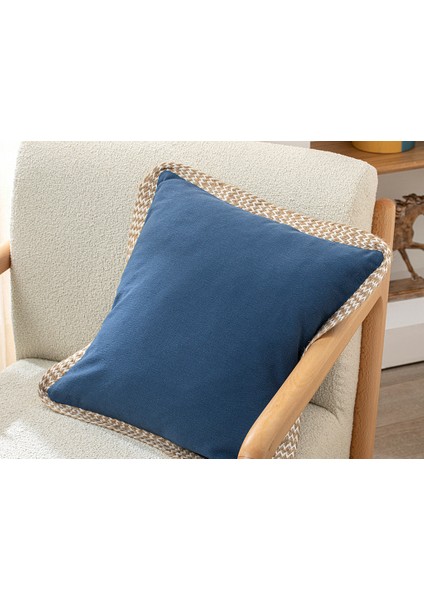 Marine Greta Jüt Biyeli Kırlent Kılıfı 45 x 45 cm Indigo fiyatları