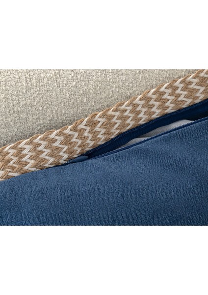 Marine Greta Jüt Biyeli Kırlent Kılıfı 45 x 45 cm Indigo modelleri