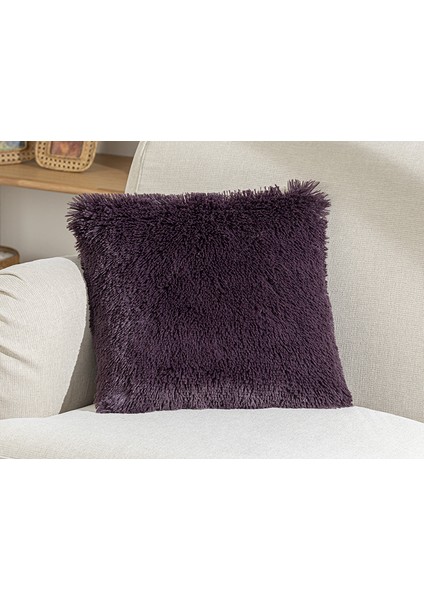 Fluffy Peluş Kırlent Kılıfı 45 x 45 cm Mürdüm fiyatları