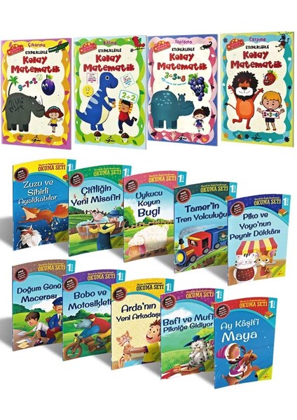 1.sınıf Okuma ve Kolay Matematik Seti-14 Kitap