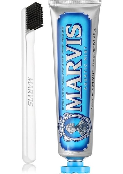 Aqua Mint Diş Macunu 85 Ml Ve Marvis White Soft Diş Fırçası
