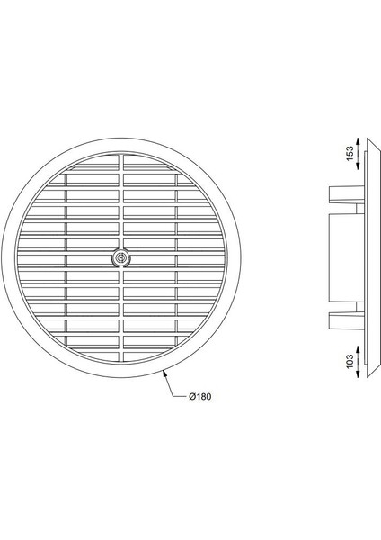 Raksan 020 180 x Q103 - 153 mm Yuvarlak Sinek Telli Panjur Menfez Pratik Agmair Agm Yalıtım Havalandırma