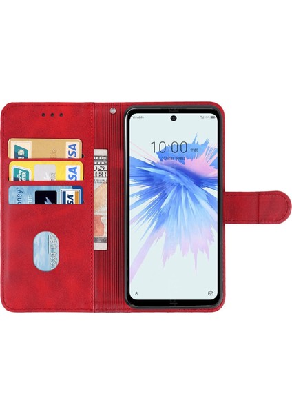 Zte Libero 5g Iı Için Deri Telefon Kılıfı Kırmızı (Yurt Dışından) fırsatları