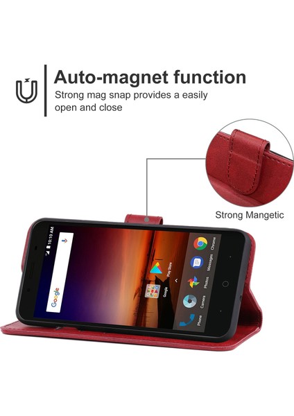 Deri Telefon Kılıfı Zte Tempo x / Vantage Z839 / N9137 Kırmızı (Yurt Dışından) indirimleri