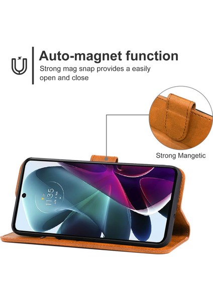 Motorola Moto G200 5g/edge S30 Için Deri Telefon Kılıfı Kahverengi (Yurt Dışından) modelleri