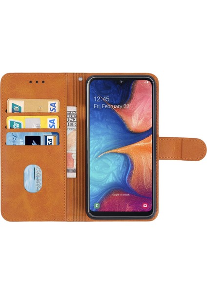 Samsung Galaxy A20E Için Deri Telefon Kılıfı Kırmızı (Yurt Dışından) fırsatları