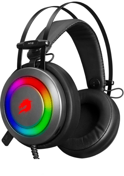 H16 Storm RGB 7.1 Vitrual Kısa Mikrofonlu Gri Oyuncu Kulaklığı GB-H16