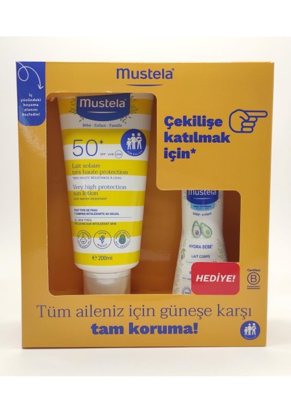 Spf50+ Güneş Losyonu 200 Ml + 100 Ml Hydra Bebe Hediyeli