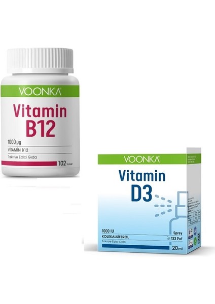 Vitamin B12 1000 Μg 102 Tablet+ Vitamin D3 1000 Iu 20 ml